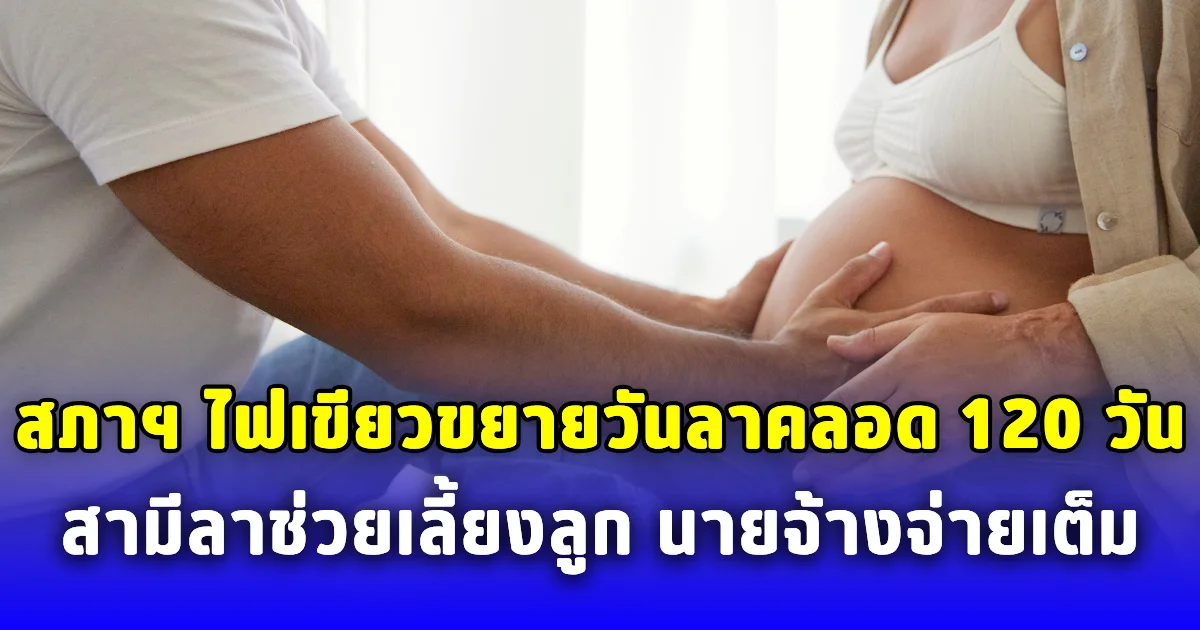 สภาฯ ไฟเขียว ขยายวันลาคลอด 120 วัน สามีลาช่วยเลี้ยงลูกได้ไม่เกิน 15 วัน นายจ้างจ่ายเต็ม