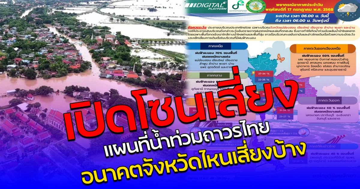 เปิดโซนเสี่ยง แผนที่น้ำท่วมถาวรไทย อนาคตจังหวัดไหนเสี่ยงบ้าง