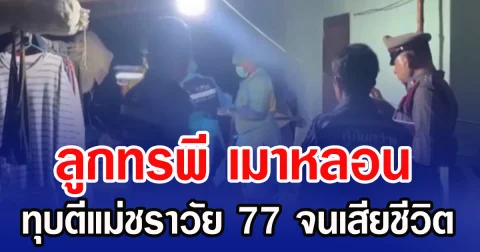 ลูกทรพี เมาหลอน ทุบตีแม่ชราวัย 77 จนเสียชีวิต