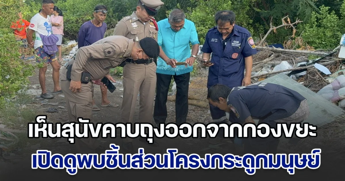 ลุงหาปลาผงะ! เห็นสุนัขคาบถุงปริศนาออกจากกองขยะ เปิดดูพบชิ้นส่วนโครงกระดูกมนุษย์ โร่แจ้งตำรวจตรวจสอบทันที