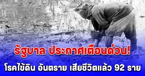 รัฐบาล ประกาศเตือนด่วน! โรคไข้ดิน อันตราย ล่าสุด เสียชีวิตแล้ว 92 ราย