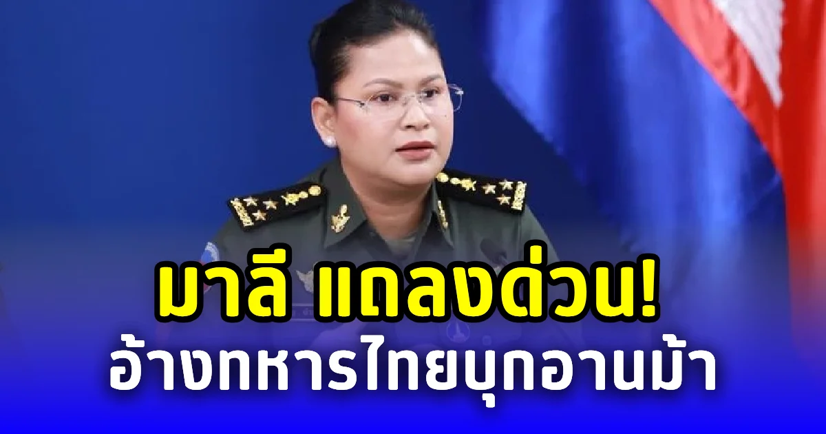 พลโทมาลีแถลงด่วน อ้างทหารไทยบุกอานม้าพร้อมอาวุธ ละเมิดข้อตกลงหยุดยิง