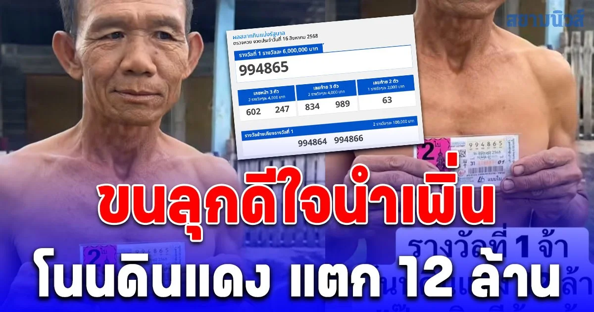 โอ๊ยขนลุก! ดีใจนำเพิ่น อ้ายทิดไหม โนนดินแดง ถูกรางวัลที่ 1