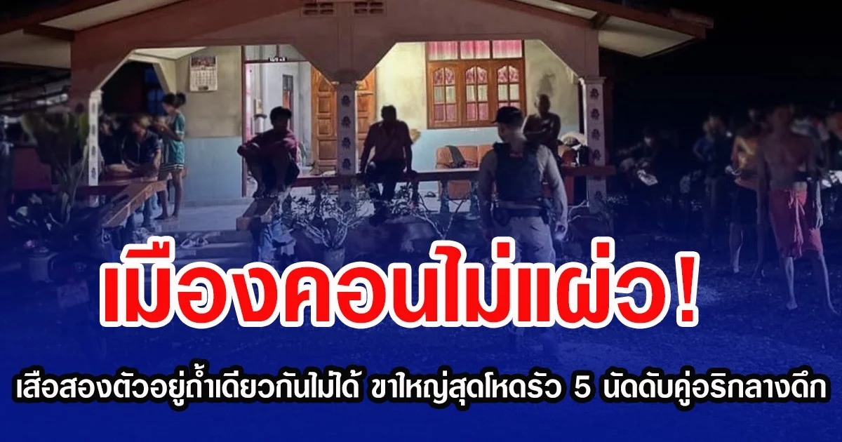 เมืองคอนไม่แผ่ว! เสือสองตัวอยู่ถ้ำเดียวกันไม่ได้ ขาใหญ่สุดโหดรัว 5 นัดดับคู่อริกลางดึก