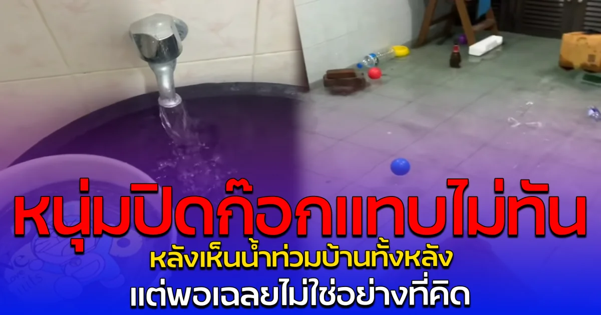 หนุ่มปิดก๊อกแทบไม่ทัน หลังเห็นน้ำท่วมบ้านทั้งหลัง แต่พอเฉลยไม่ใช่อย่างที่คิด