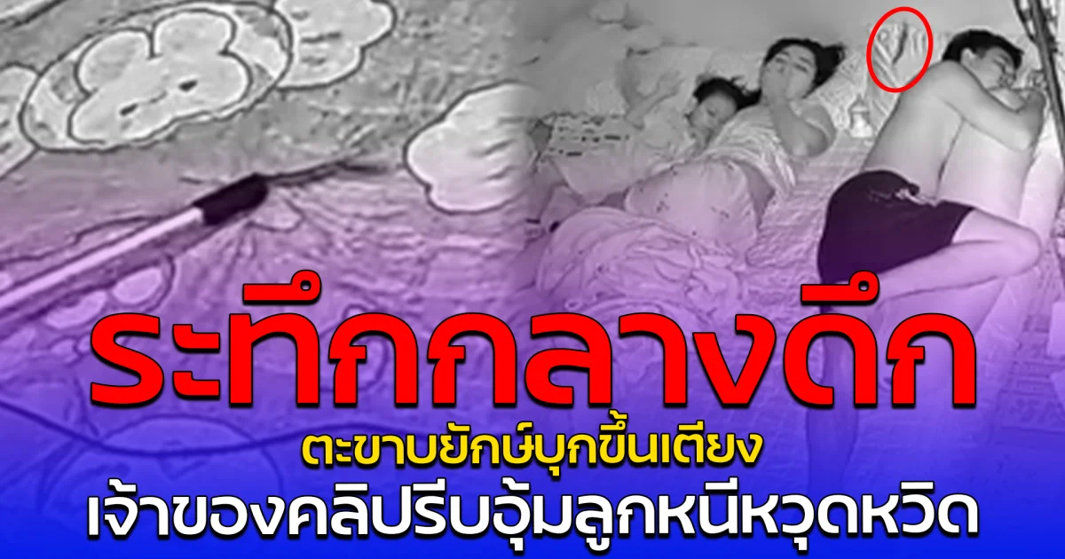 ระทึกกลางดึก ตะขาบยักษ์บุกขึ้นเตียง เจ้าของคลิปรีบอุ้มลูกหนีหวุดหวิด