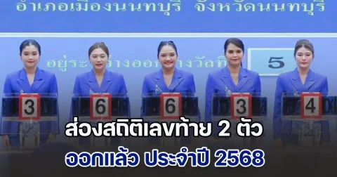 ส่องสถิติเลขท้าย 2 ตัว ออกแล้ว ประจำปี 2568