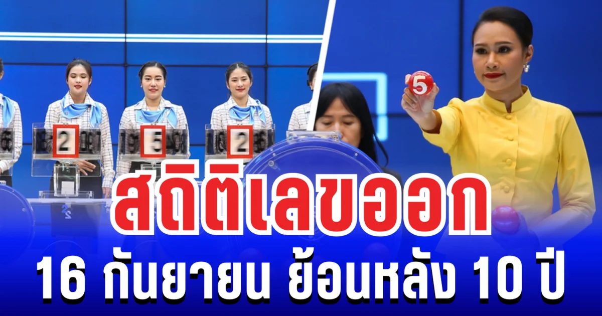 รวมมาให้แล้ว สถิติเลขออก 16  กันยายน ย้อนหลัง 10 ปี