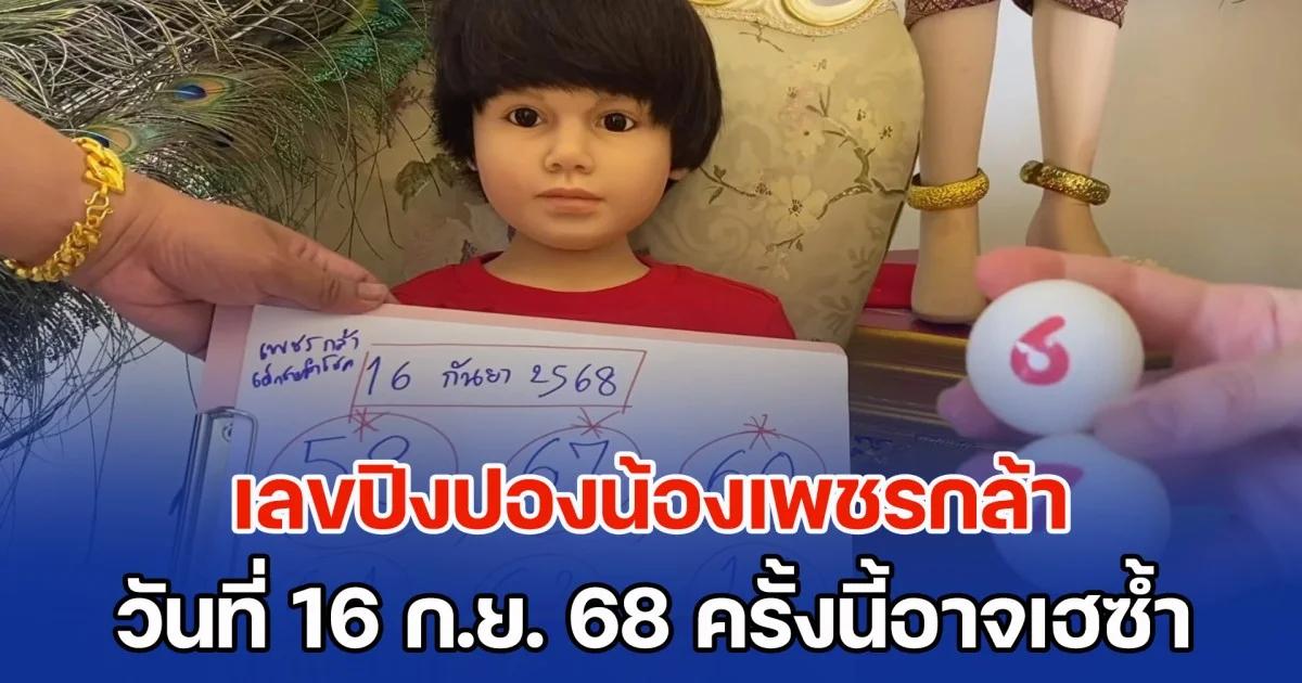 ซื้อด่วน! เลขปิงปองน้องเพชรกล้า วันที่ 16 ก.ย. 68 ครั้งนี้อาจเฮซ้ำเหมือนครั้งก่อน