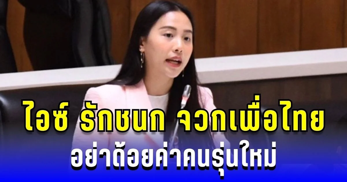 เดือด! ไอซ์ รักชนก จวกเพื่อไทย อย่าด้อยค่าคนรุ่นใหม่