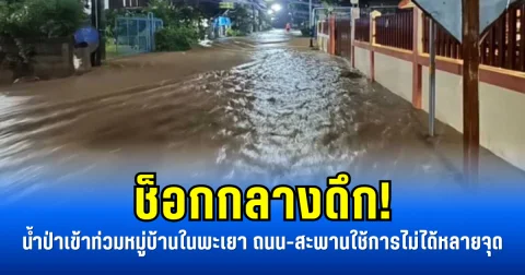 ช็อกกลางดึก! น้ำป่าเข้าท่วมหมู่บ้านในพะเยา ถนน-สะพานใช้การไม่ได้หลายจุด