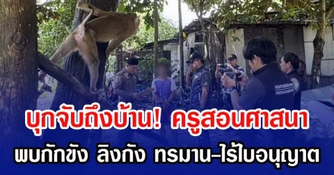 บุกจับถึงบ้าน! ครูสอนศาสนา พบกักขัง ลิงกัง ทรมาน-ไร้ใบอนุญาต