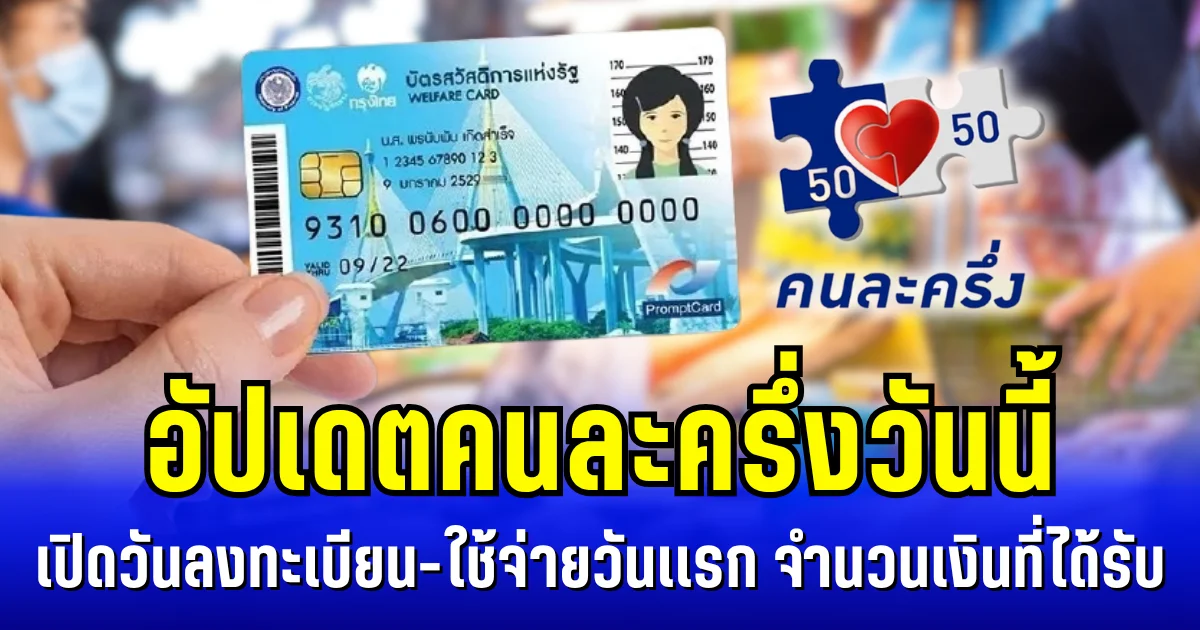 อัปเดตคนละครึ่งวันนี้ ครม. เปิดวันลงทะเบียน-ใช้จ่ายวันเเรก จำนวนเงินที่ได้รับ