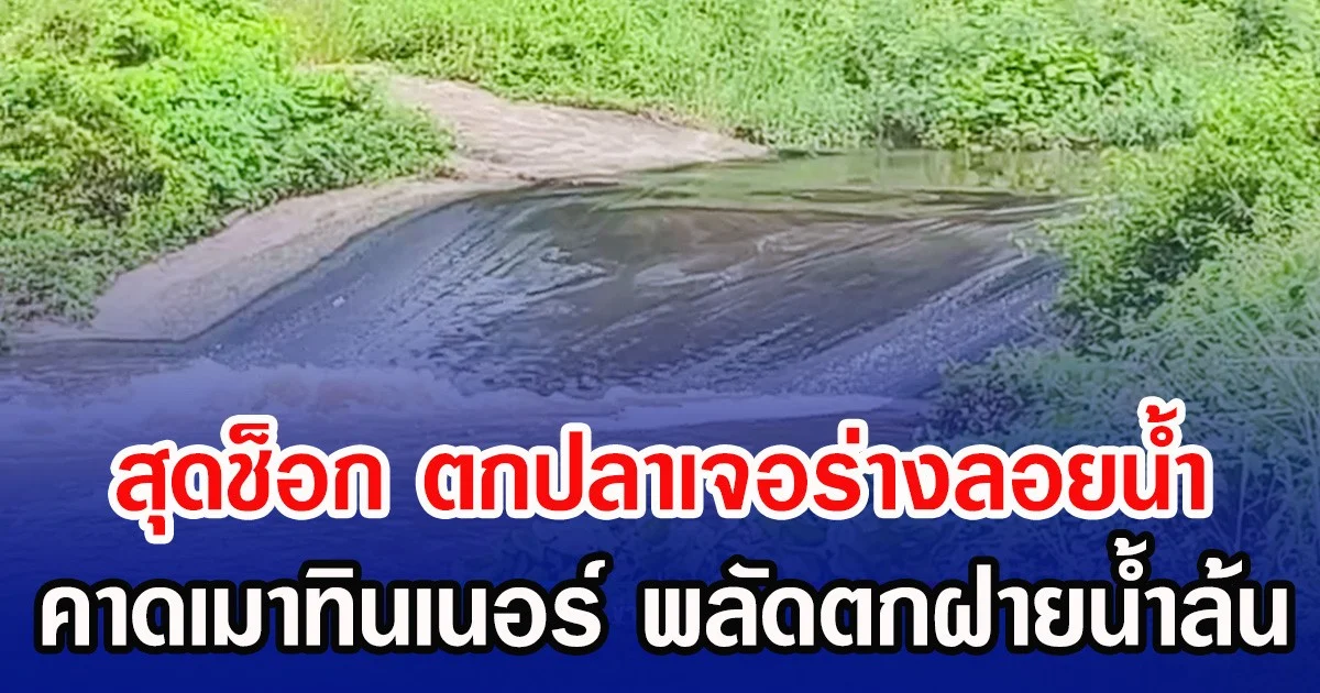 สุดช็อก ตกปลาเจอร่างลอยน้ำ คาดเมาทินเนอร์ พลัดตกฝายน้ำล้น