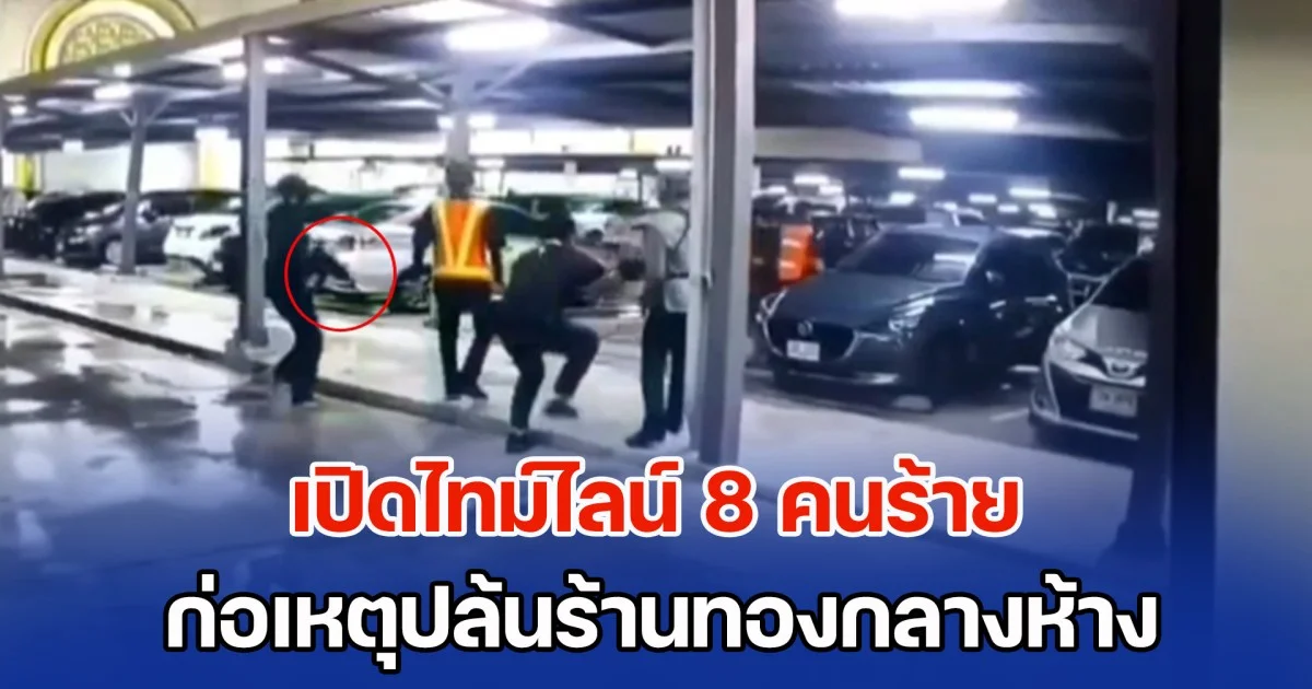 เปิดไทม์ไลน์ 8 คนร้าย ก่อเหตุปล้นร้านทองกลางห้าง