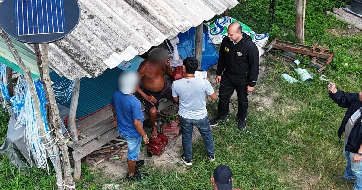 รวบชายวัยเกษียณคาบ่อกุ้งร้าง หลังหนีคดีข่มขืนลูกบุญธรรม