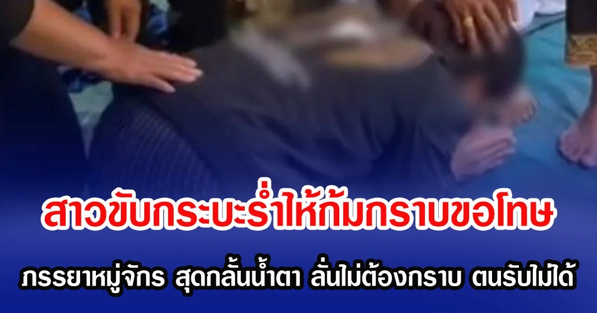 สาวขับกระบะร่ำไห้ก้มกราบขอโทษ ภรรยาหมู่จักร สุดกลั้นน้ำตา ลั่นไม่ต้องกราบ ตนรับไม่ได้