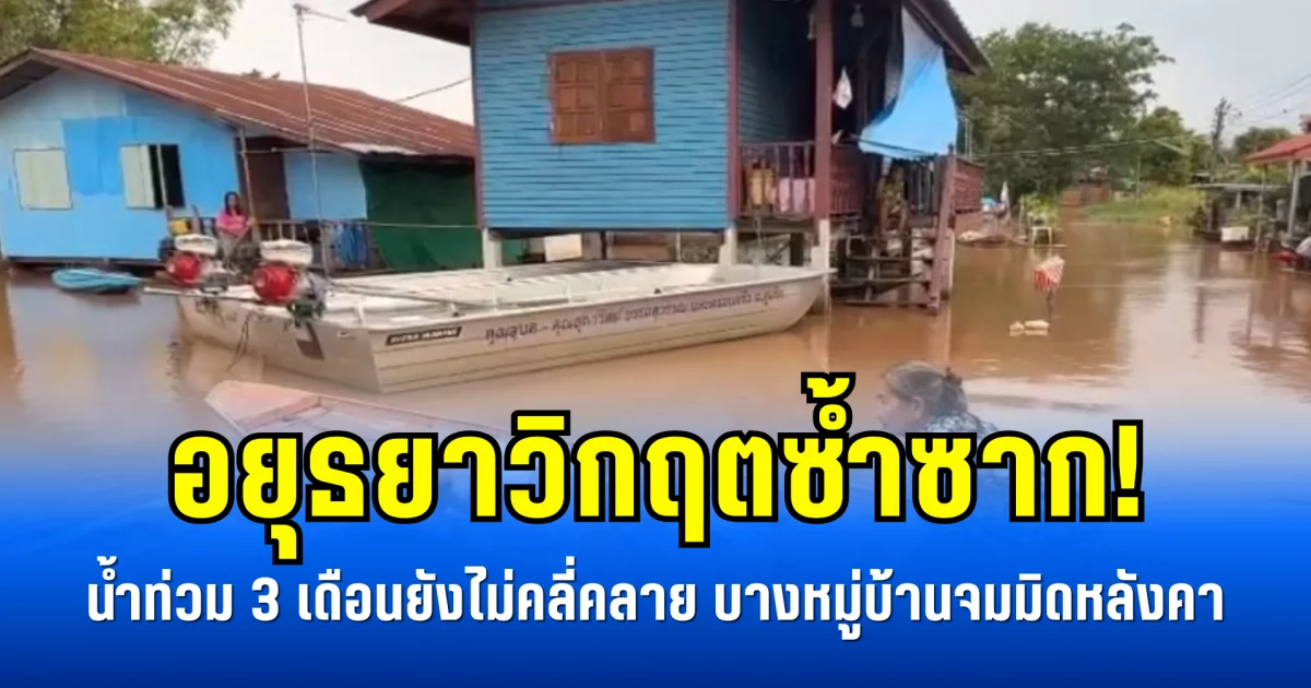 อยุธยาวิกฤตซ้ำซาก! น้ำท่วม 3 เดือนยังไม่คลี่คลาย บางหมู่บ้านจมมิดหลังคา