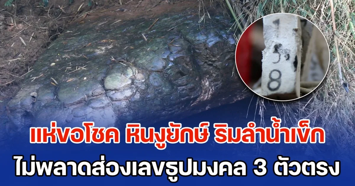 แห่ขอโชค หินงูยักษ์ ริมลำน้ำเข็ก ไม่พลาดส่องเลขธูปมงคล 3 ตัวตรง