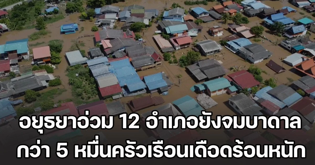 อยุธยาอ่วม 12 อำเภอยังจมบาดาล ปชช.กว่า 5 หมื่นครัวเรือนเดือดร้อนหนัก