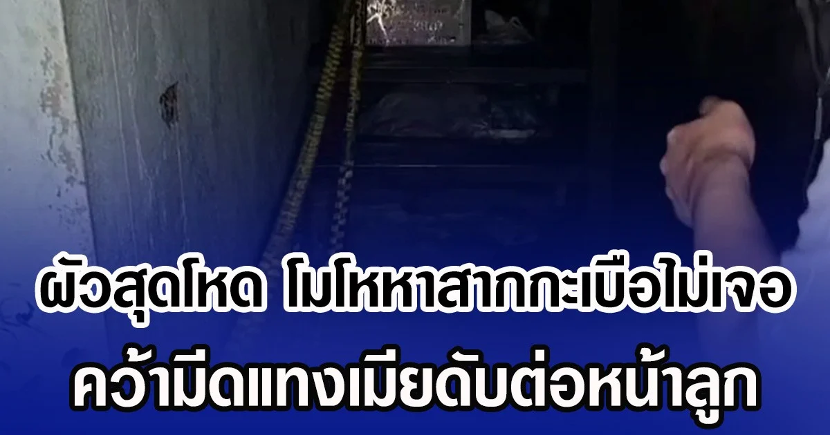 ผัวสุดโหด โมโหหาสากกะเบือไม่เจอ คว้ามีดแทงเมียดับต่อหน้าลูก