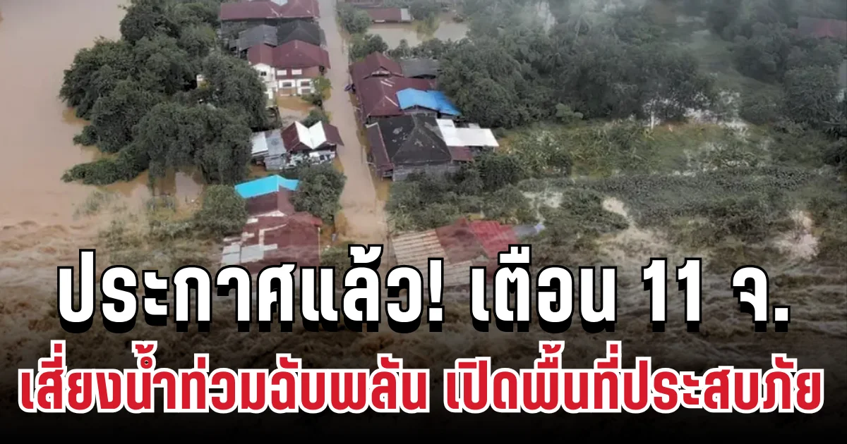 ประกาศแล้ว! ปภ. เตือน 11 จังหวัด เสี่ยงฝนตกหนักน้ำท่วมฉับพลัน เปิดพื้นที่ประสบภัย