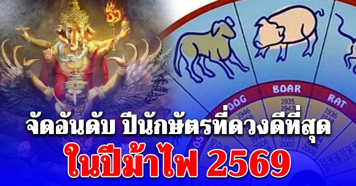 โหรรัตนโกสินทร์ จัดอันดับ ปีนักษัตรที่ดวงดีที่สุด ในปีม้าไฟ 2569