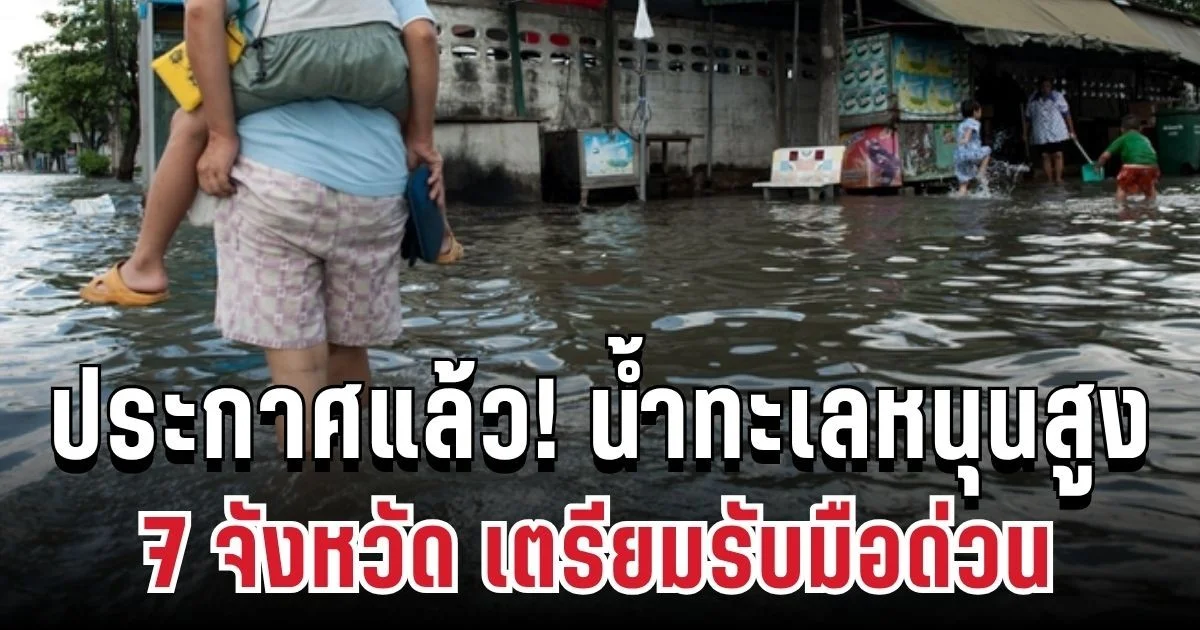 ประกาศแล้ว! น้ำทะเลหนุนสูง 7 จังหวัด เตรียมรับมือด่วน ขนของขึ้นที่สูง