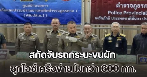 สกัดจับรถกระบะขนผัก ซุกไอซ์เครือข่ายม้งกว่า 600 กก. มูลค่าเกือบ 200 ล้านบาท