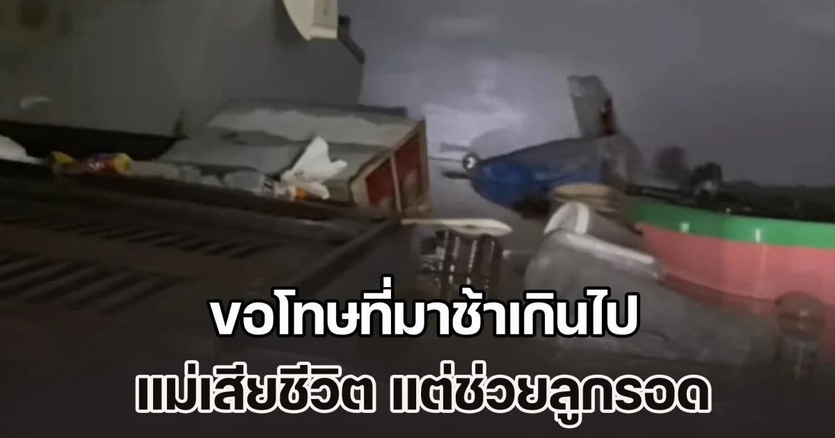 กู้ภัยฯ ตัดพ้อ ขอโทษที่มาช้าเกินไป แม่เสียชีวิต ลูกนำร่างแม่ใส่ไว้ในตู้เย็น ส่วนตัวเองก็ลอยคอ รอความช่วยเหลือ