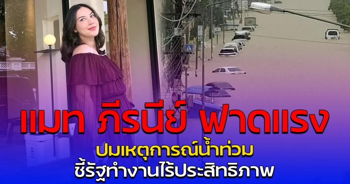 แมท ภีรนีย์ ฟาดแรง ปมเหตุการณ์น้ำท่วม ชี้รัฐทำงานไร้ประสิทธิภาพ