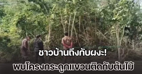 ชาวบ้านถึงกับผงะ! เจอโครงกระดูกแขวนติดกับต้นไม้ จนท.เร่งพิสูจน์อัตลักษณ์บุคคล
