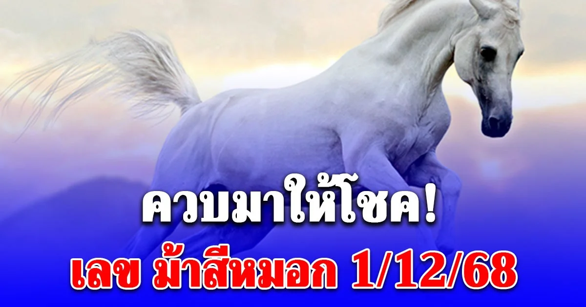 ควบมาให้โชค! เลข ม้าสีหมอก 1/12/68