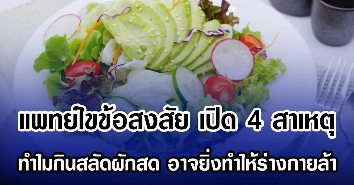 แพทย์ไขข้อสงสัย เปิด 4 สาเหตุ ทำไมกินสลัดผักสด อาจยิ่งทำให้ร่างกายล้า