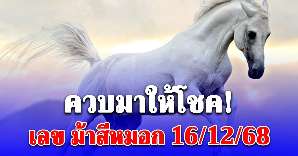 ควบมาให้โชค! เลข ม้าสีหมอก 16/12/68
