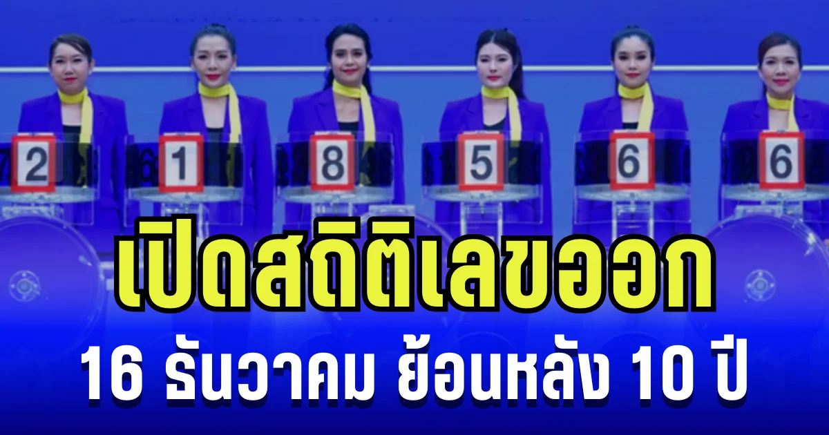 ประวัติศาสตร์อาจซ้ำรอย เปิดสถิติเลขออก 16 ธันวาคม ย้อนหลัง 10 ปี