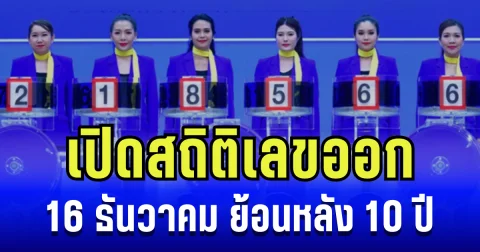 ประวัติศาสตร์อาจซ้ำรอย เปิดสถิติเลขออก 16 ธันวาคม ย้อนหลัง 10 ปี