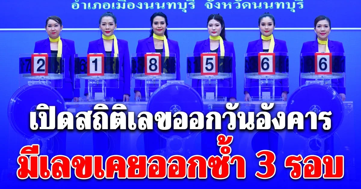 เปิดสถิติเลขออกวันอังคาร มีเลขเคยออกซ้ำ 3 รอบ
