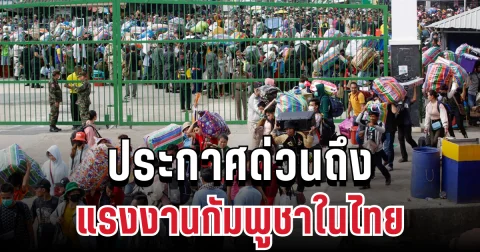 ครม. เคาะแล้ว! ประกาศด่วนถึง แรงงานกัมพูชา ในไทยทุกคน