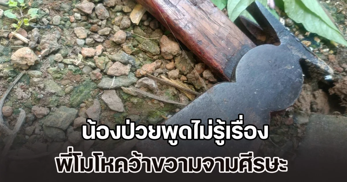 น้องป่วยพูดไม่รู้เรื่อง พี่โมโหคว้าขวานจามศีรษะ เสียชีวิตคาบ้านทันที
