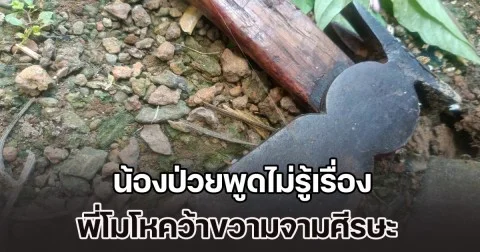 น้องป่วยพูดไม่รู้เรื่อง พี่โมโหคว้าขวานจามศีรษะ เสียชีวิตคาบ้านทันที