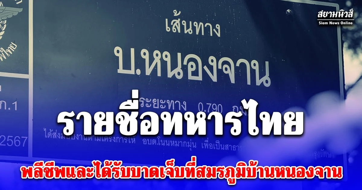 รายชื่อทหารไทยที่พลีชีพและได้รับบาดเจ็บที่สมรภูมิบ้านหนองจาน