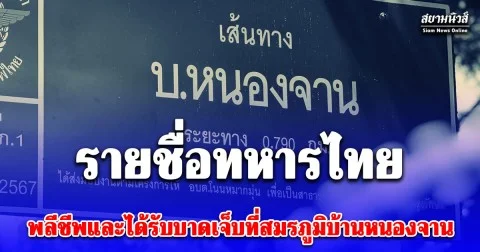 รายชื่อทหารไทยที่พลีชีพและได้รับบาดเจ็บที่สมรภูมิบ้านหนองจาน