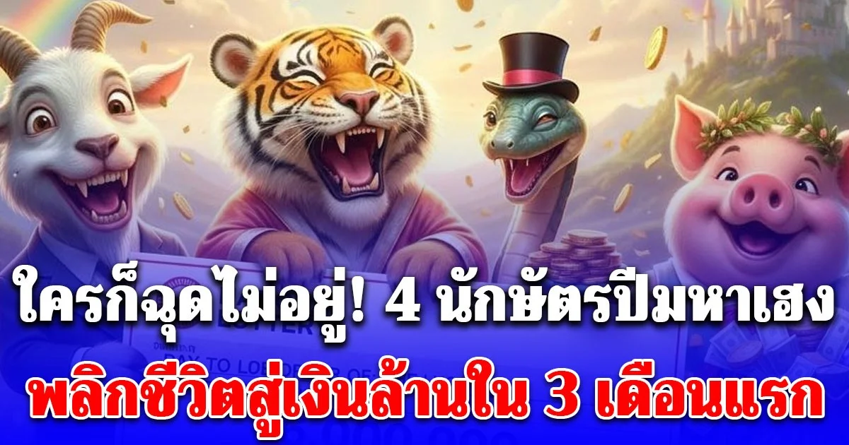 ใครก็ฉุดไม่อยู่! 4 นักษัตรปีมหาเฮง พลิกชีวิตสู่เงินล้านใน 3 เดือนแรก