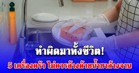 ทำผิดมาทั้งชีวิต! 5 เครื่องครัว ที่ไม่ควรล้างด้วยน้ำยาล้างจาน