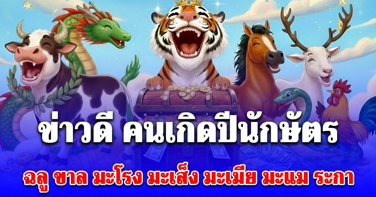 ยินดีด้วย คนเกิดปีนักษัตร ฉลู ขาล มะโรง มะเส็ง มะเมีย มะแม ระกา