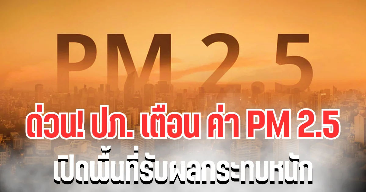 ด่วน! ปภ. ประกาศเเจ้งเตือน ค่า PM 2.5 อันตรายต่อสุขภาพ เปิดพื้นที่รับผลกระทบหนัก