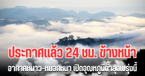 กรมอุตุฯ ประกาศเเล้ว 24 ชม.ข้างหน้า อากาศหนาว-หมอกหนา เปิดอุณหภูมิต่ำสุดพรุ่งนี้