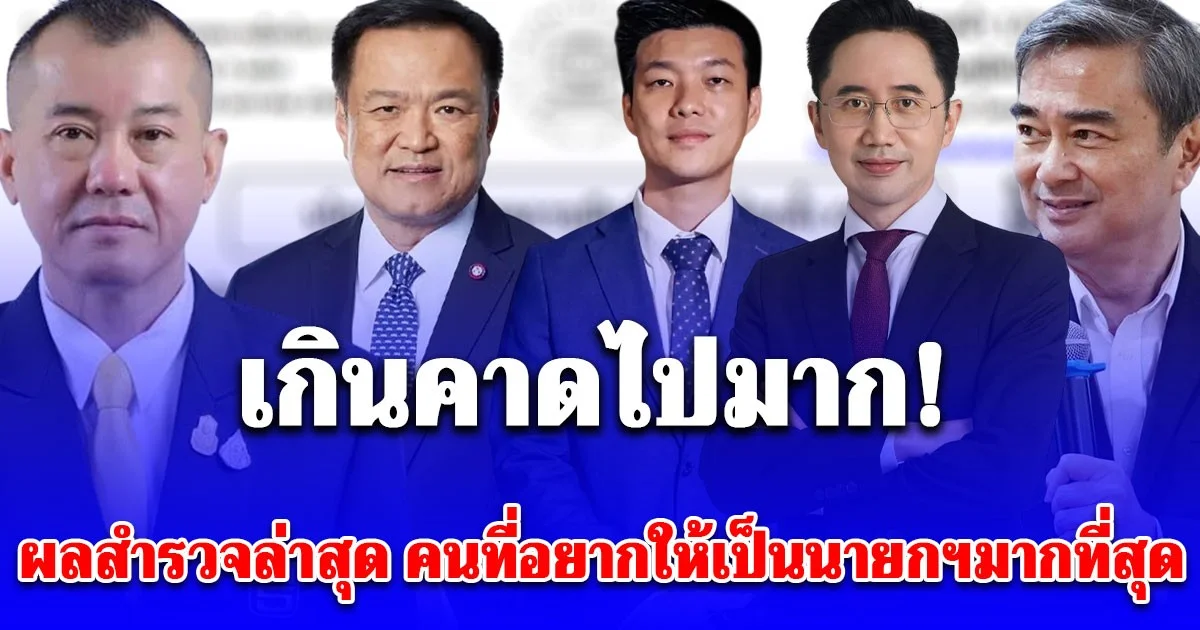 เกินคาดไปมาก! สวนดุสิตโพล เผยผลสำรวจล่าสุด คนที่อยากให้เป็นนายกฯมากที่สุด