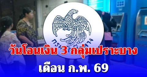 วันโอนเงิน 3 กลุ่มเปราะบาง เดือน ก.พ. 69 เปิดกลุ่มได้ 1,000